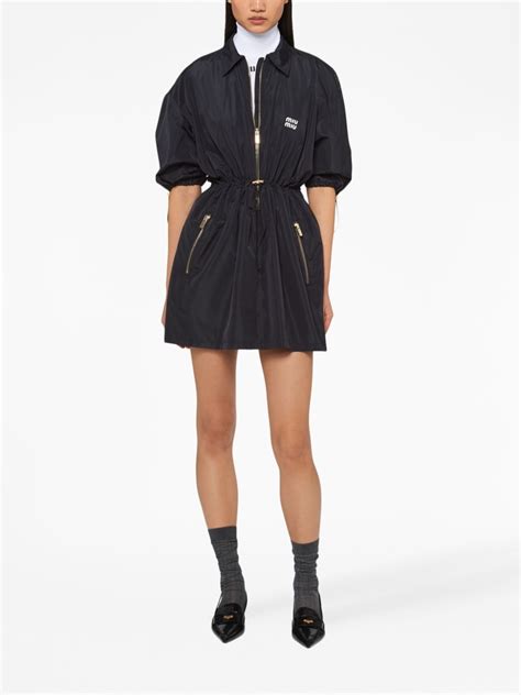 Miu Miu Technical Silk Mini Dress 